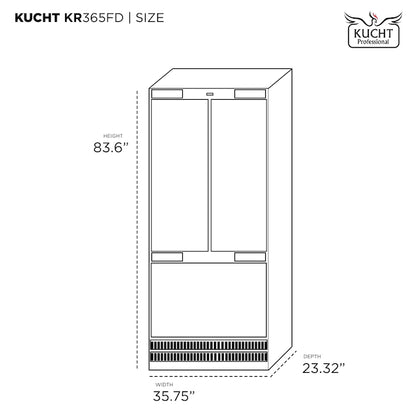 Kucht 4-Piece Appliance Package - 30-Inch Gas Range, 36-Inch Panel Ready Refrigerator, Wall Mount Hood, & Panel Ready Dishwasher