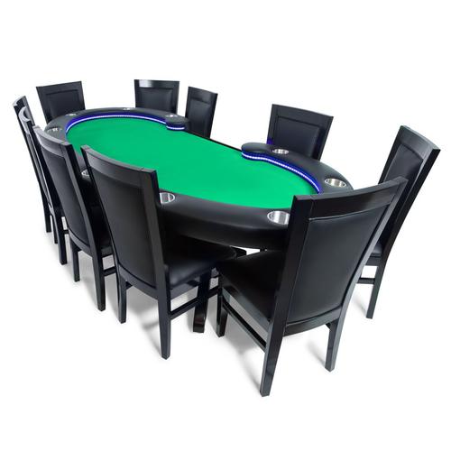 BBO Poker Tables Lumen HD LED 11 Person Poker Table With Dining Top 2BBO-LUM-1