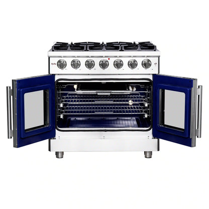 Forno Massimo 36-Inch Freestanding French Door Gas Range in Stainless Steel (FFSGS6439-36)