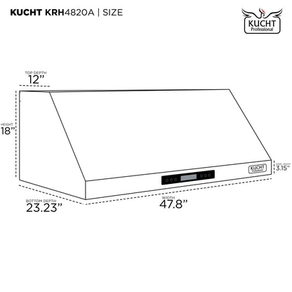 Kucht 5-Piece Appliance Package - 48-Inch Dual Fuel Range, Refrigerator, Under Cabinet Hood, Dishwasher, & Microwave Drawer in Stainless Steel