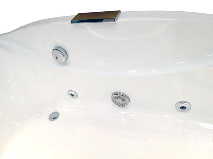 EAGO AM189ETL-R 6 ft Right Drain Acrylic White Whirlpool Bathtub w/ Fixtures