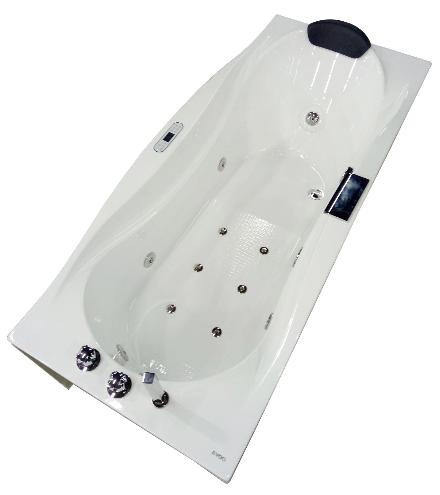 EAGO AM189ETL-R 6 ft Right Drain Acrylic White Whirlpool Bathtub w/ Fixtures
