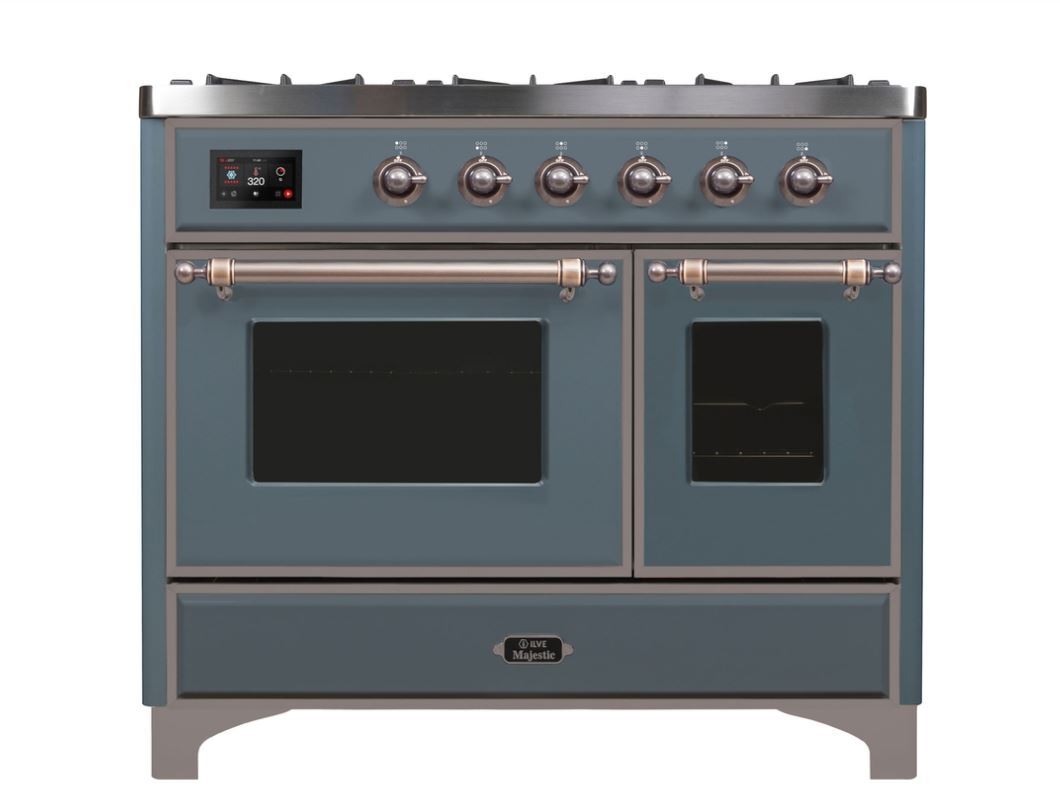 ILVE 40 Inch Majestic II Series Natural Gas/ Propane Gas Burner and Electric Oven with 6 Sealed Burners (UMD10FDNS3)