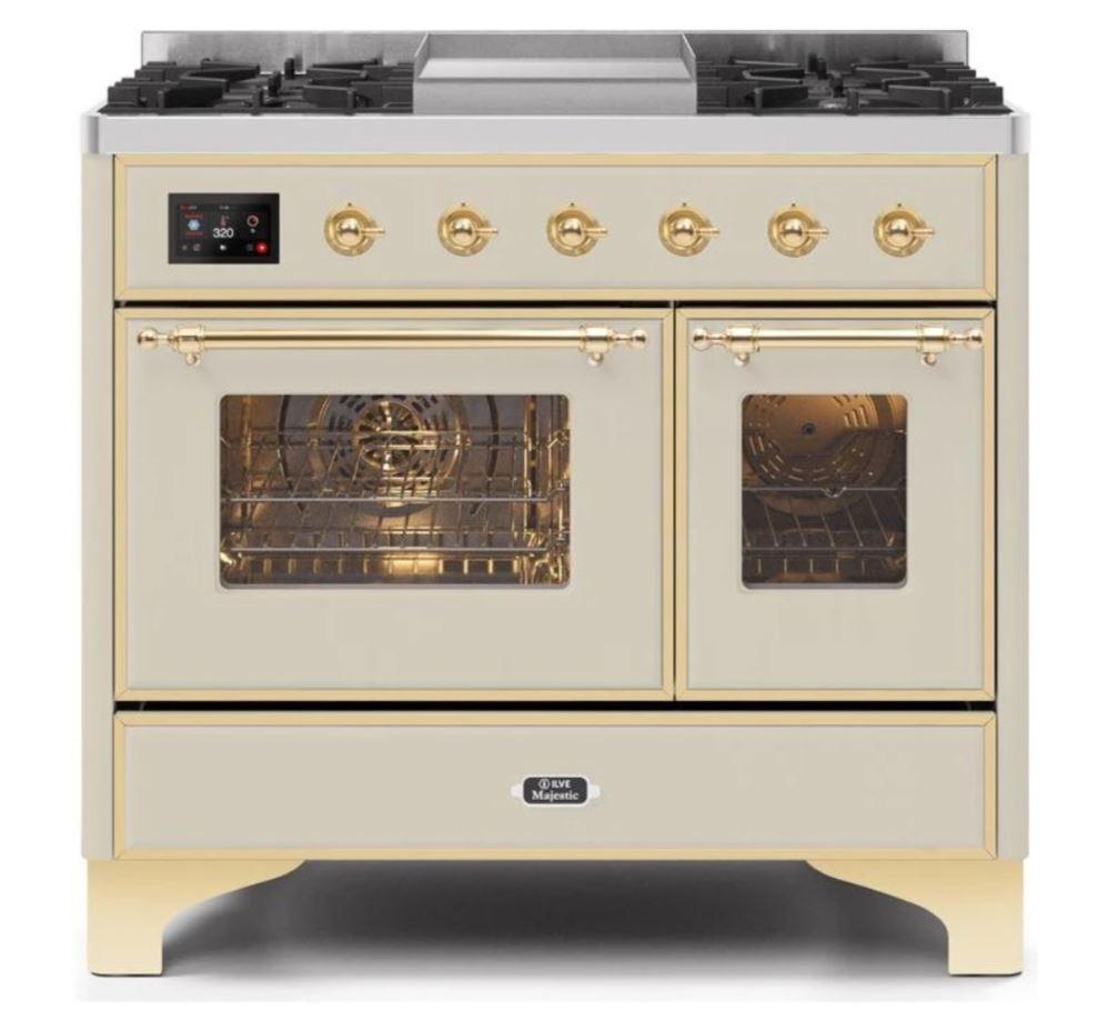 ILVE 40 Inch Majestic II Series Natural Gas/ Propane Gas Burner and Electric Oven with 6 Sealed Burners (UMD10FDNS3)