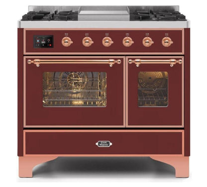 ILVE 40 Inch Majestic II Series Natural Gas/ Propane Gas Burner and Electric Oven with 6 Sealed Burners (UMD10FDNS3)