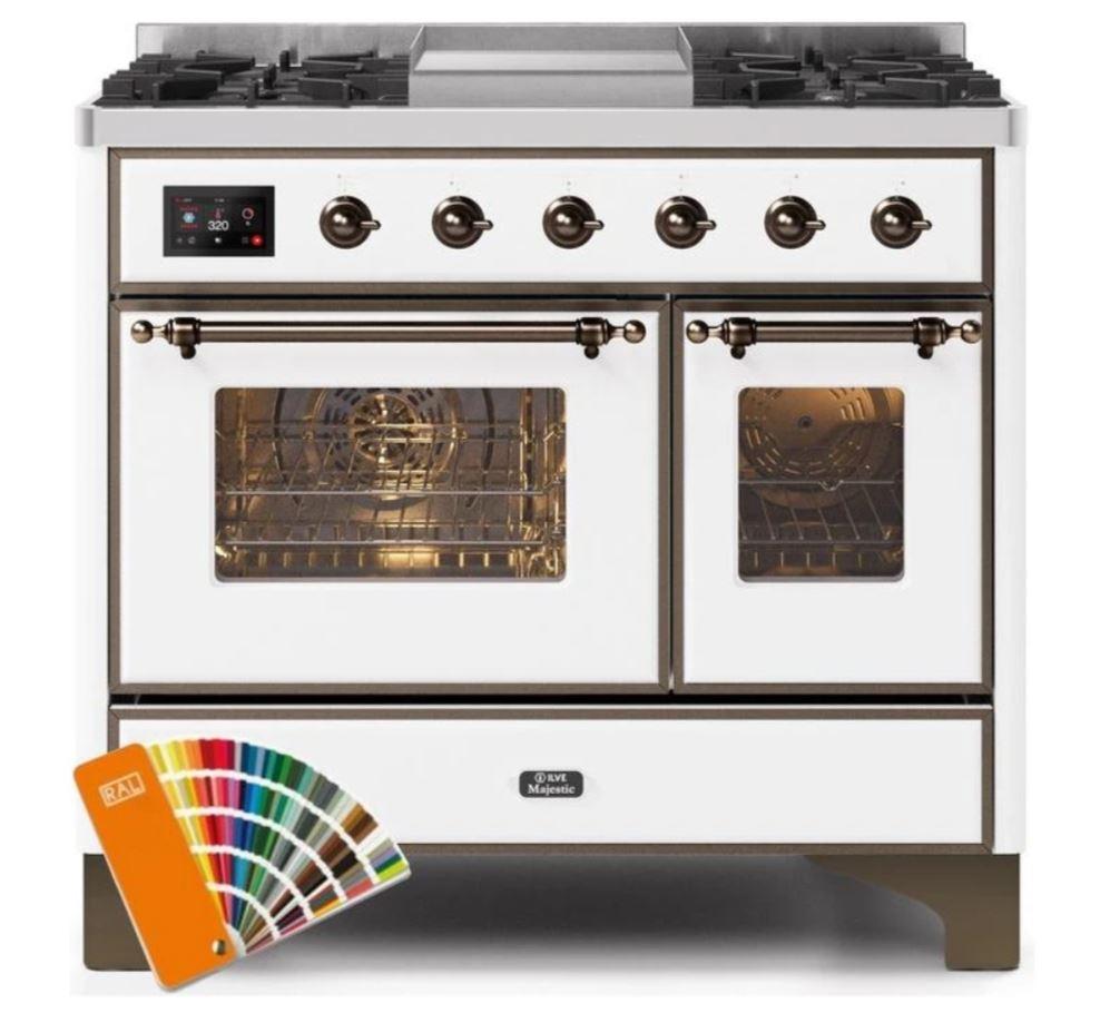 ILVE 40 Inch Majestic II Series Natural Gas/ Propane Gas Burner and Electric Oven with 6 Sealed Burners (UMD10FDNS3)