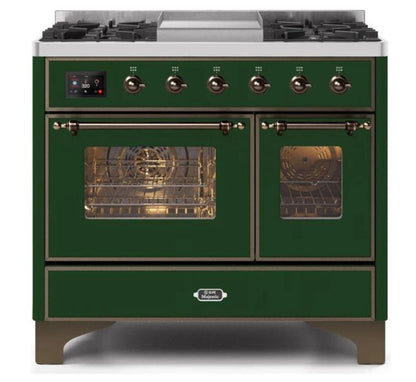 ILVE 40 Inch Majestic II Series Natural Gas/ Propane Gas Burner and Electric Oven with 6 Sealed Burners (UMD10FDNS3)