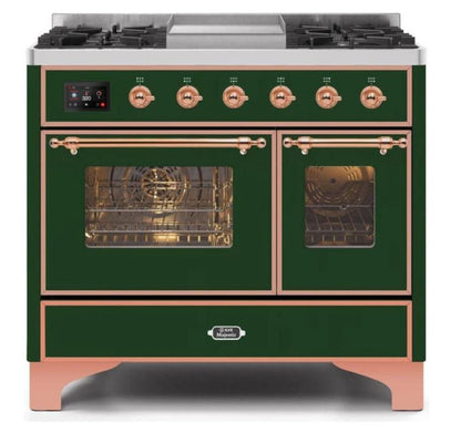 ILVE 40 Inch Majestic II Series Natural Gas/ Propane Gas Burner and Electric Oven with 6 Sealed Burners (UMD10FDNS3)