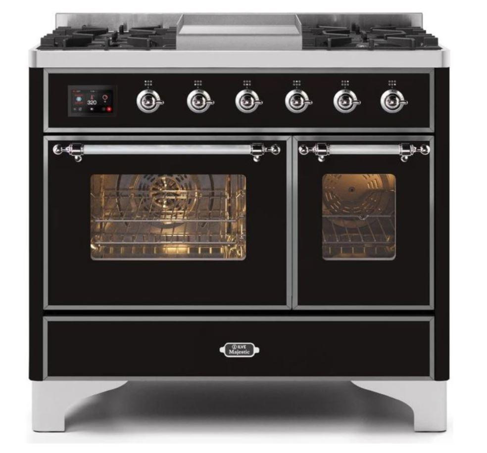 ILVE 40 Inch Majestic II Series Natural Gas/ Propane Gas Burner and Electric Oven with 6 Sealed Burners (UMD10FDNS3)