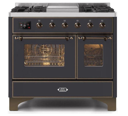 ILVE 40 Inch Majestic II Series Natural Gas/ Propane Gas Burner and Electric Oven with 6 Sealed Burners (UMD10FDNS3)