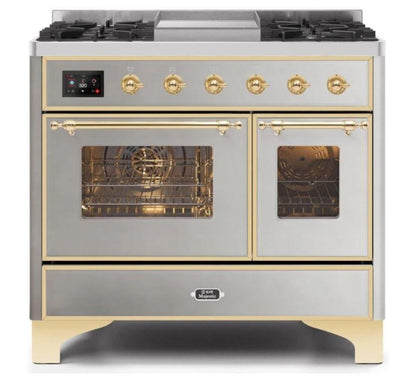 ILVE 40 Inch Majestic II Series Natural Gas/ Propane Gas Burner and Electric Oven with 6 Sealed Burners (UMD10FDNS3)