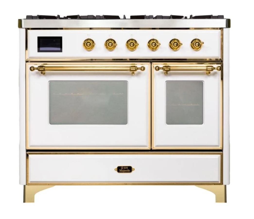 ILVE 40 Inch Majestic II Series Natural Gas/ Propane Gas Burner and Electric Oven with 6 Sealed Burners (UMD10FDNS3)