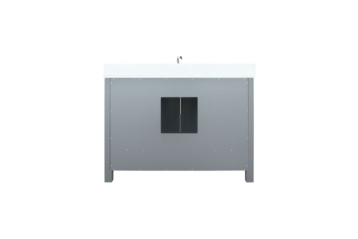 Lexora Ziva 48" Dark Grey Single Vanity, Cultured Marble Top, White Square Sink and no Mirror LZV352248SBJS000