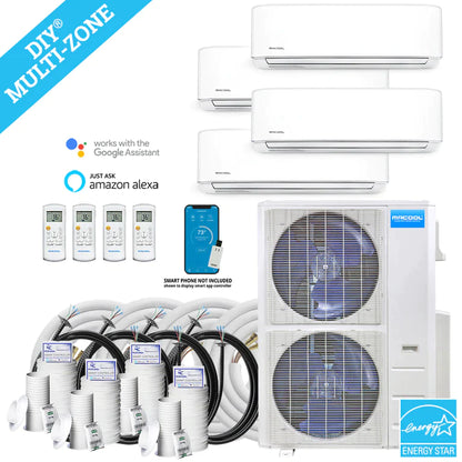 MRCOOL DIY 4th Generation Mini Split 45K BTU 4 Zone Ductless Air Conditioner with Heat Pump and 25 Ft Install Kit - DIYM448HPW01C84