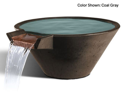 Slick Rock Concrete 22” Cascade Conical Bowl + Copper Spillway - KCC22CSPC