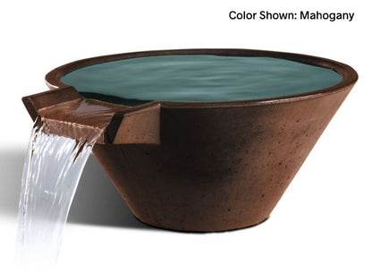 Slick Rock Concrete 22” Cascade Conical Bowl + Copper Spillway - KCC22CSPC