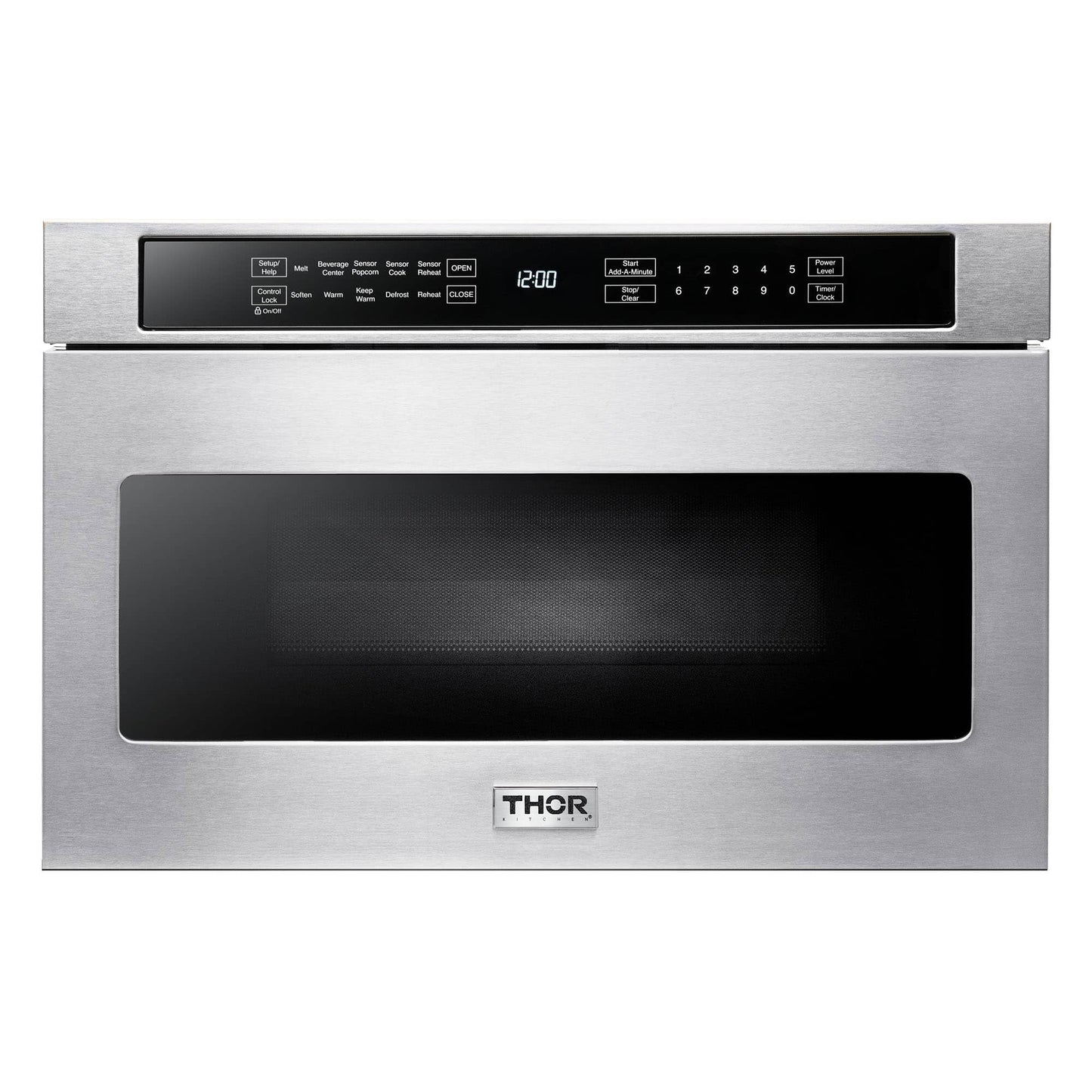 Thor Kitchen 4-Piece Appliance Package - 24-Inch Electric Range, Refrigerator, Dishwasher, and Microwave Drawer in Stainless Steel